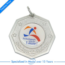 High Quality Zinc Alloy Stamping Souvenir Schulsport Running Medal with Printed Paster